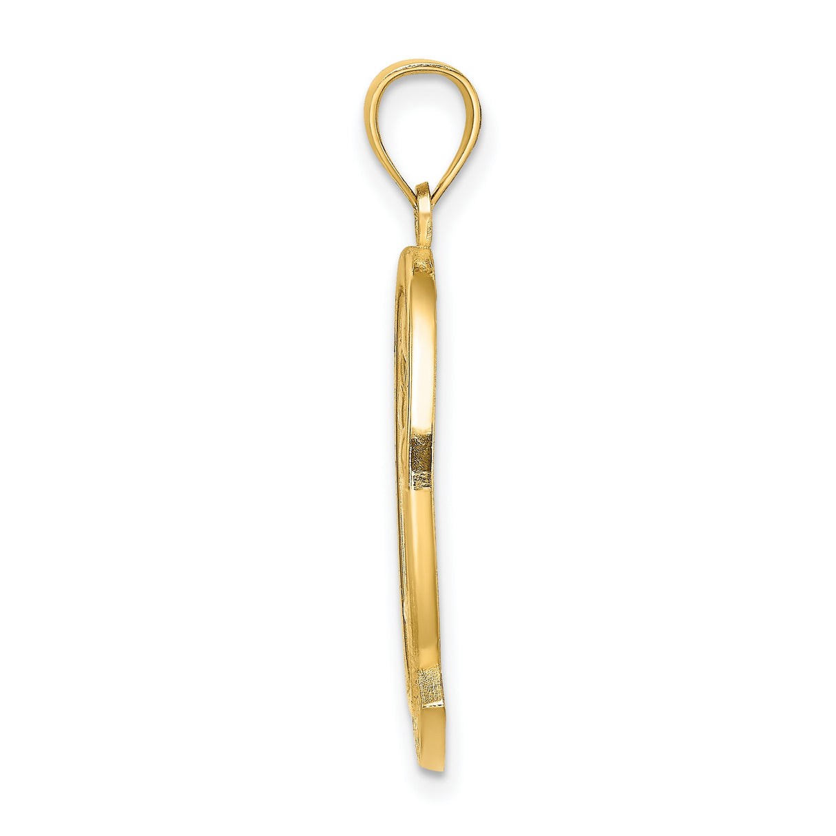 14k Yellow Gold Pendant with Dolphin, Sun and Palm Tree, St Maarten Travel Charm