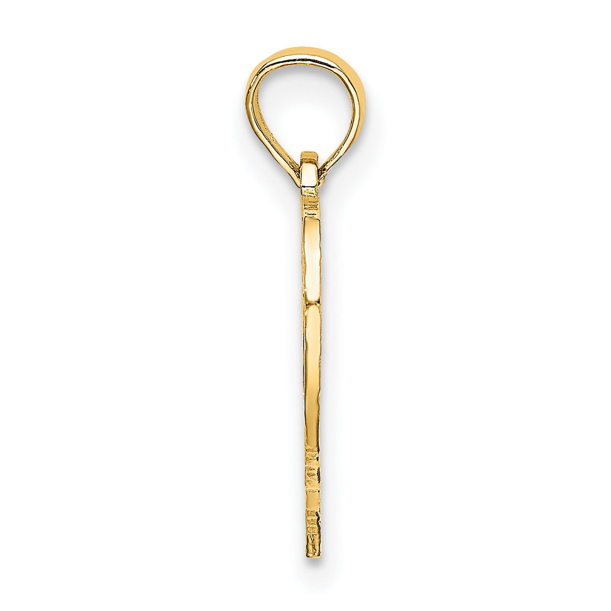 14k Yellow Gold Heart Pendant with Script Letter A and Openwork Leaf Design