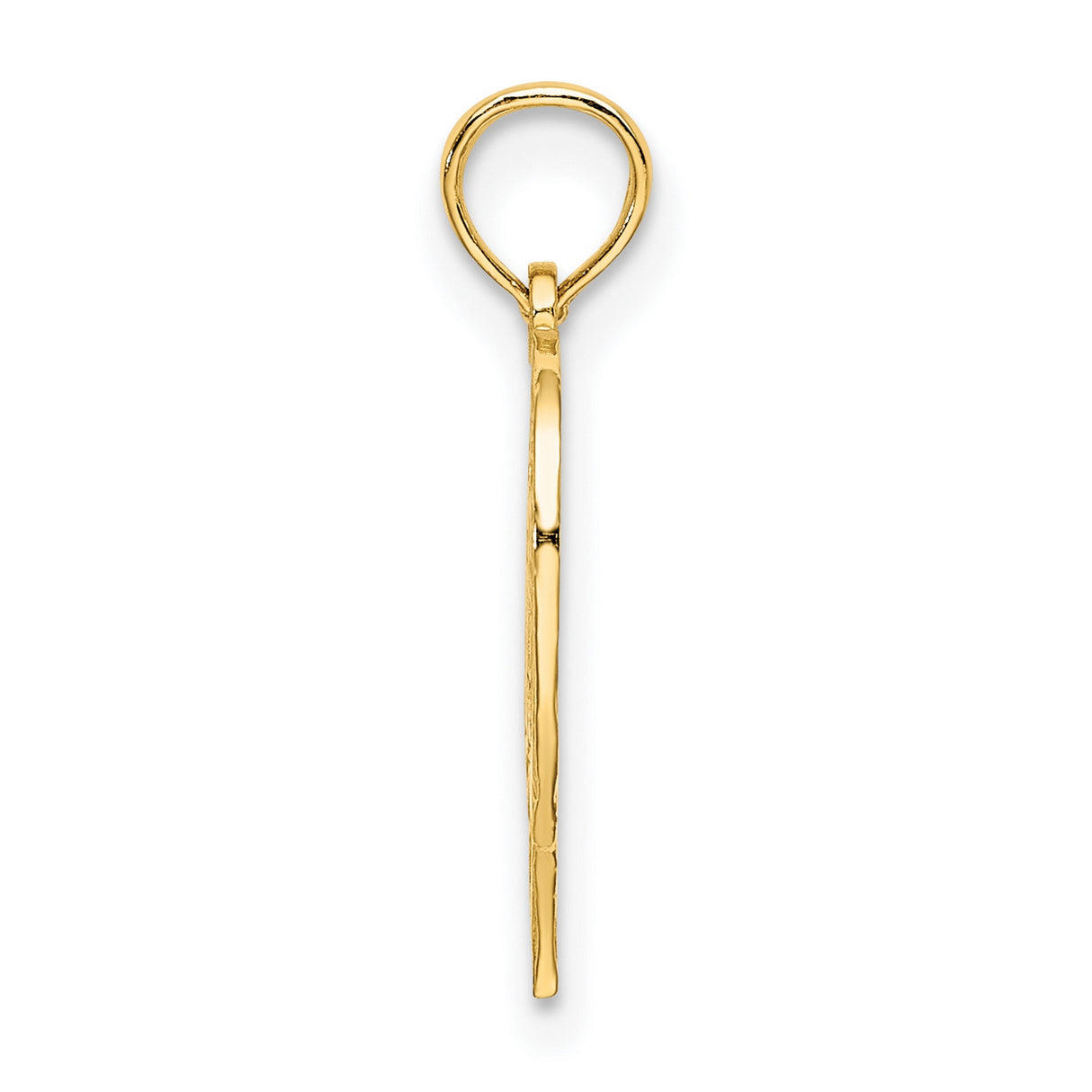 14k Yellow Gold Heart Pendant with Ornate Number 70 and Vintage Floral Detail