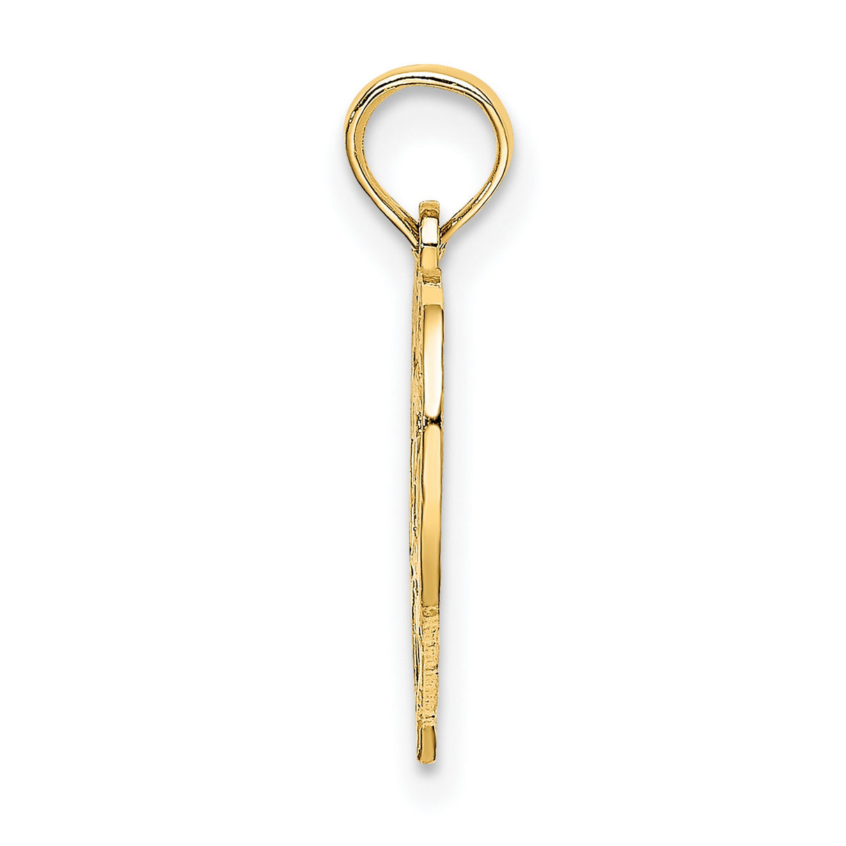 75 In Heart Charm Pendant in Real 14k Yellow Gold