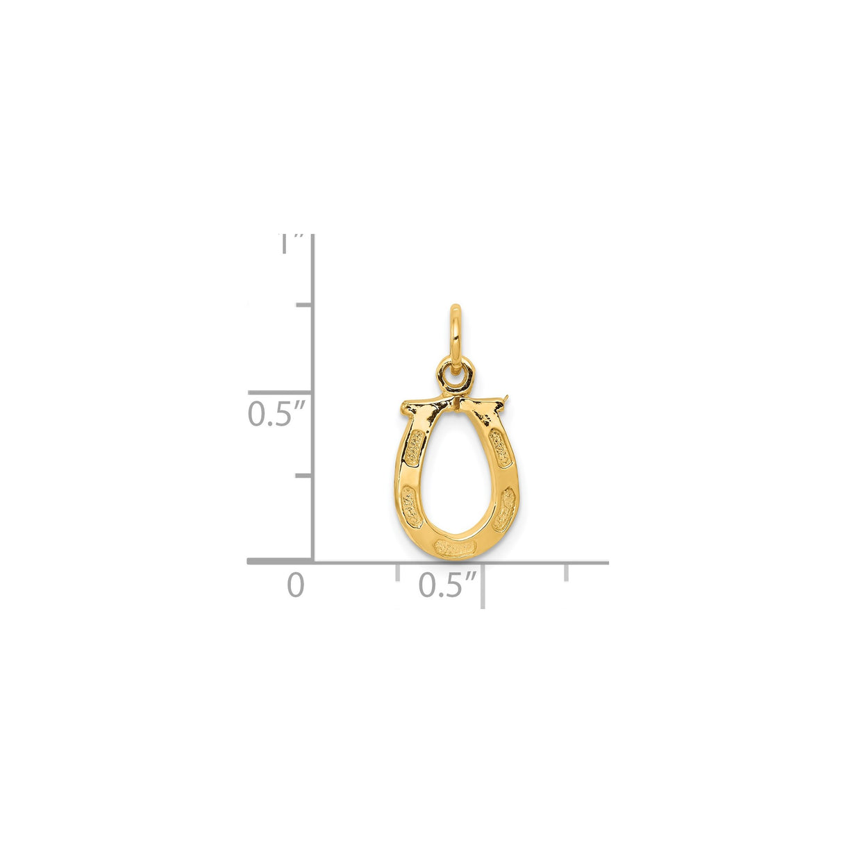 14k Yellow Gold Horseshoe Pendant with Textured Detailing, Lucky Charm Symbolizing Protection