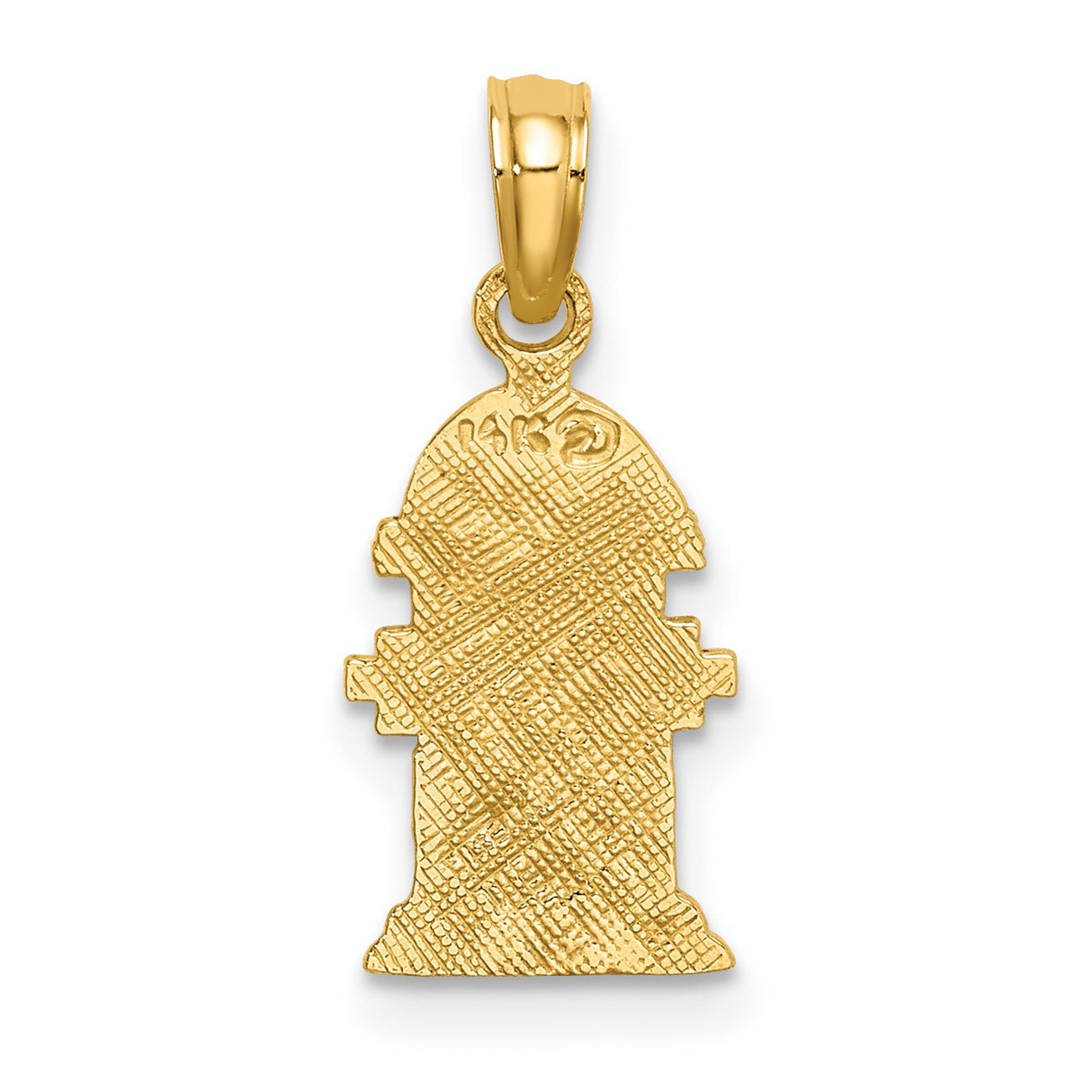 14k Yellow Gold Fire Hydrant Pendant, Detailed First Responder Charm for Men and Women