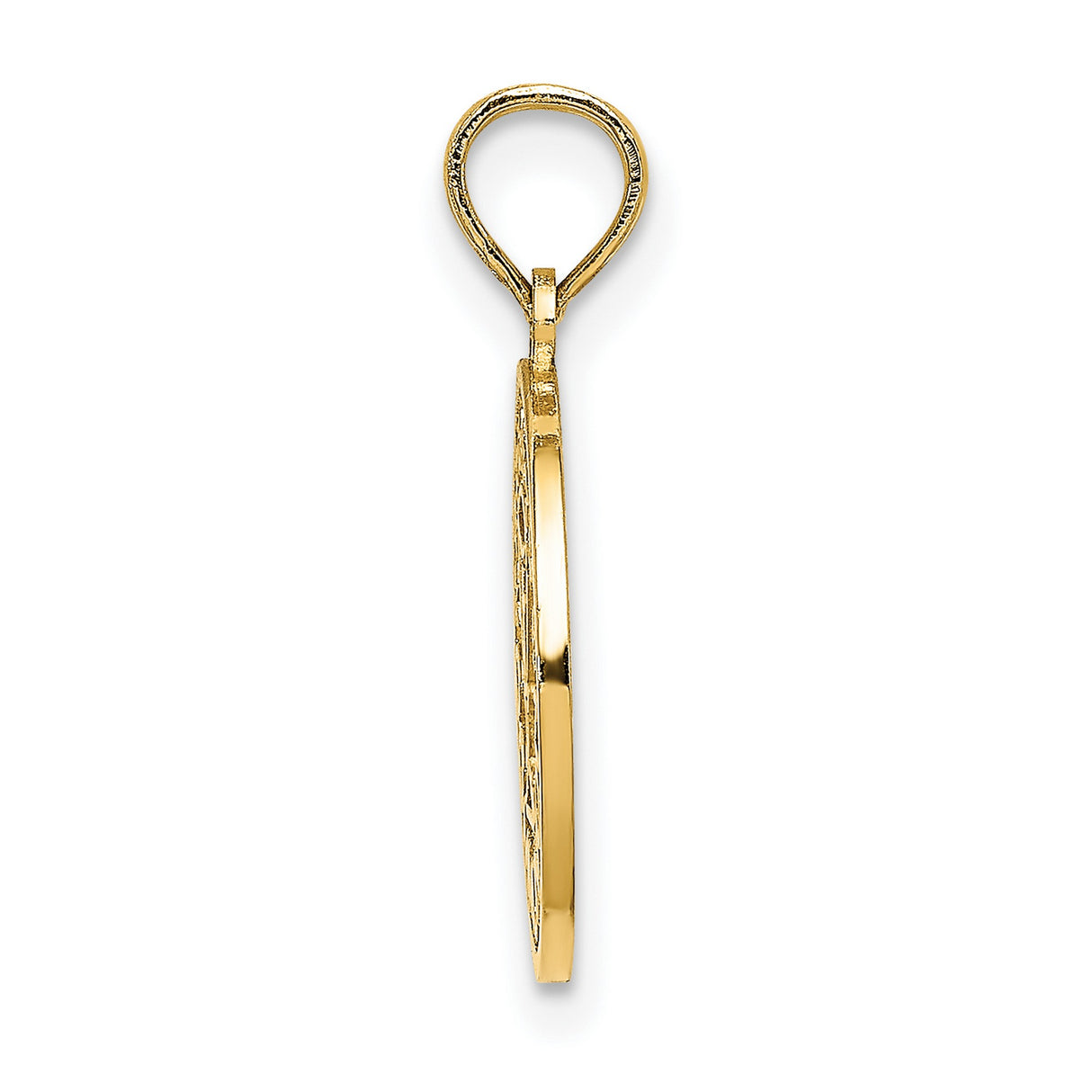 14k Yellow Gold Communion Pendant with Chalice and Cross on Round Disc with Stars