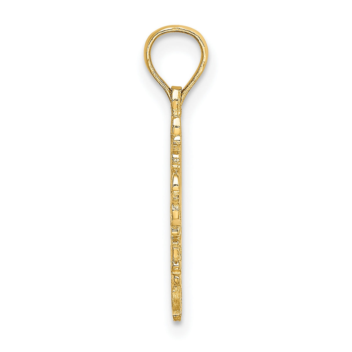 14k Yellow Gold Cross Pendant with Filigree and Cutout Scroll Design for Men and Women