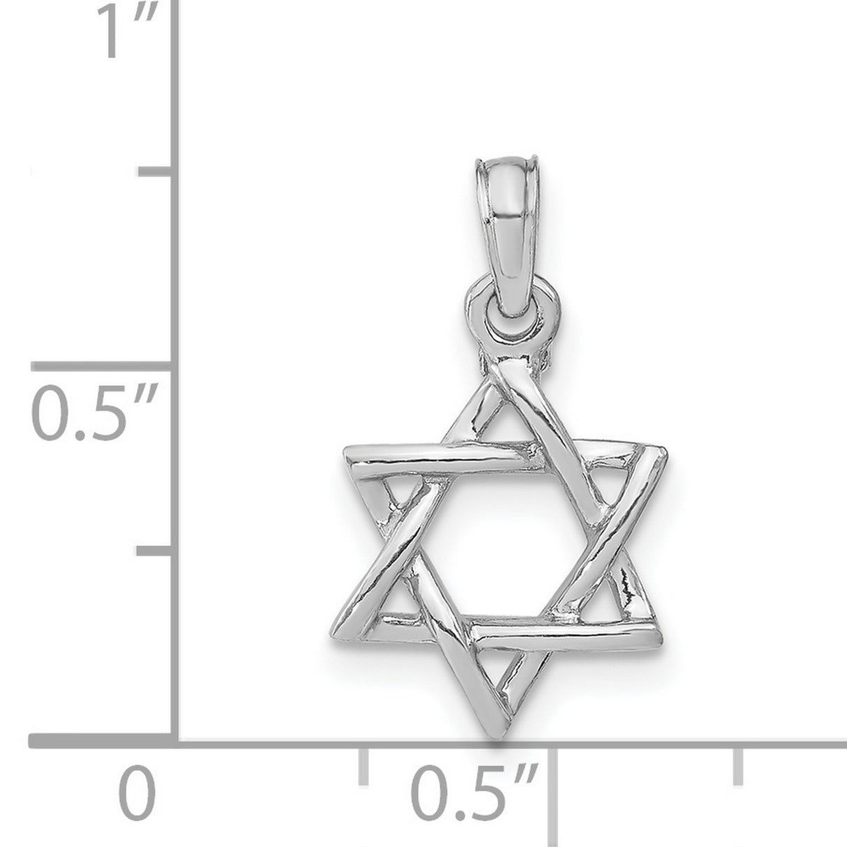 14k White Gold Star of David Pendant with Openwork Design, Minimalist Jewish Faith Charm