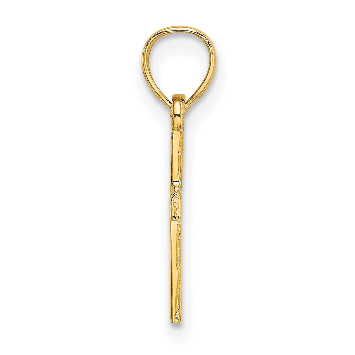 14k Yellow Gold Cross Pendant with Diamond Cut Starburst Texture for Men and Women