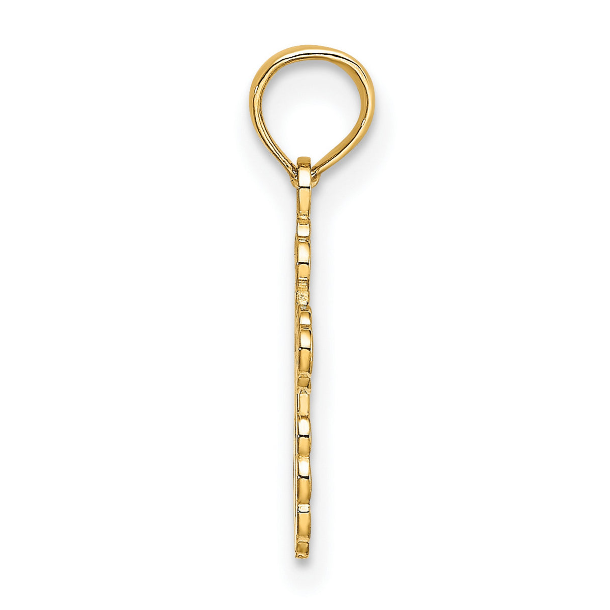 14k Yellow Gold Orthodox Cross Pendant with Glossy Finish, IC XC Design, Christian Symbol