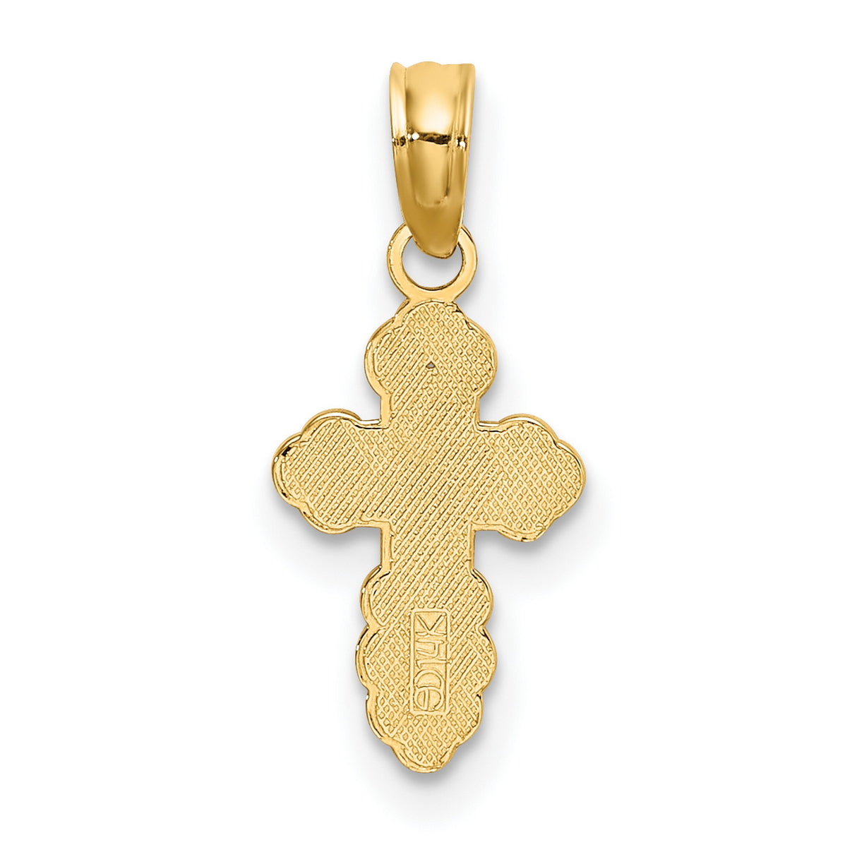 14k Yellow Gold Orthodox Cross Pendant with Glossy Finish, IC XC Design, Christian Symbol