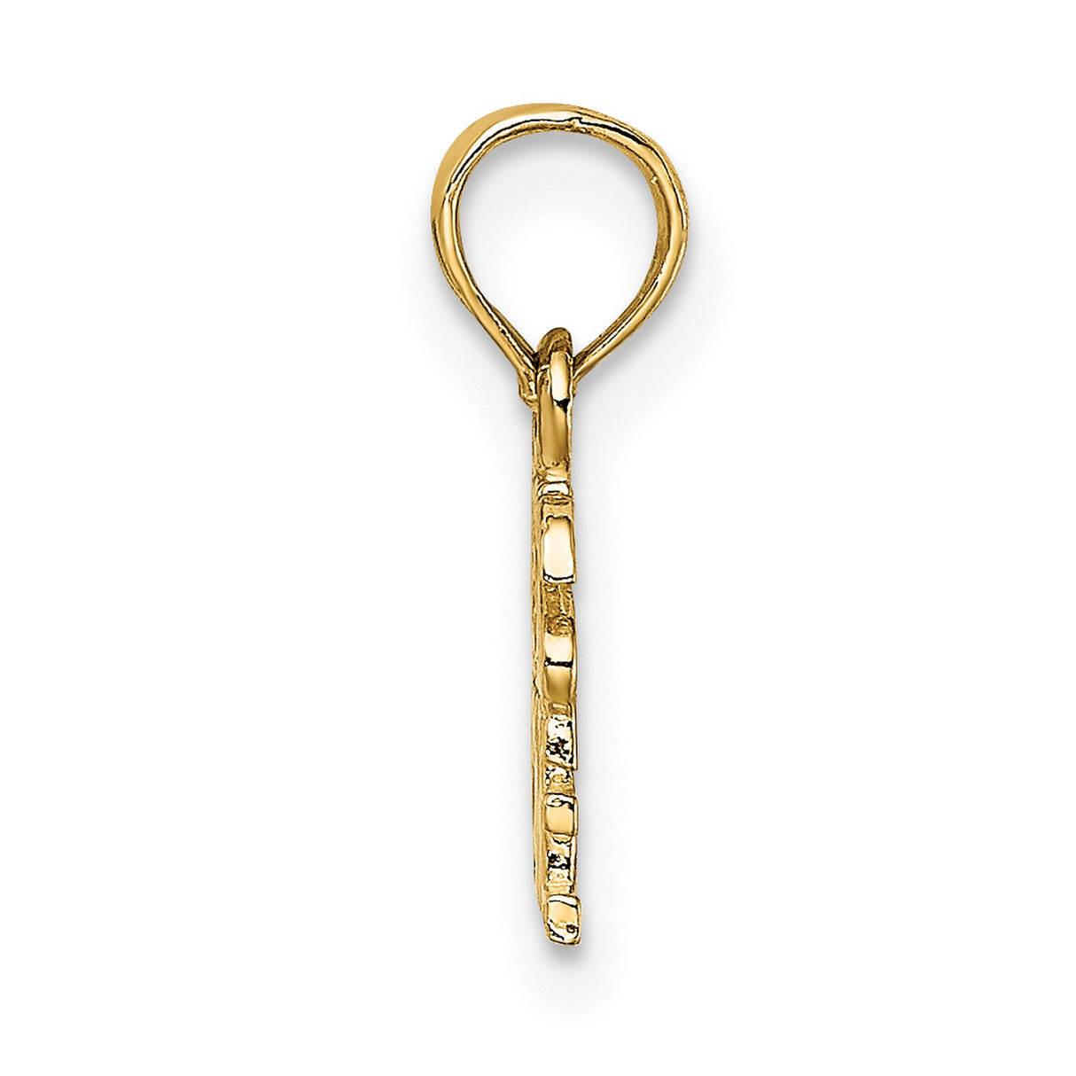 14k Yellow Gold Jesus Loves Me Pendant, Christian Script Faith Charm for Women