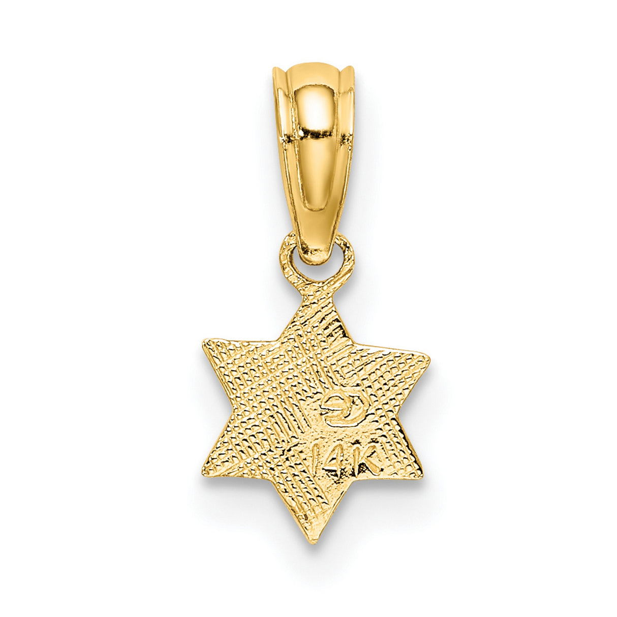 14k Yellow Gold Star of David Pendant with Hebrew Chai Symbol, Jewish Religious Jewelry