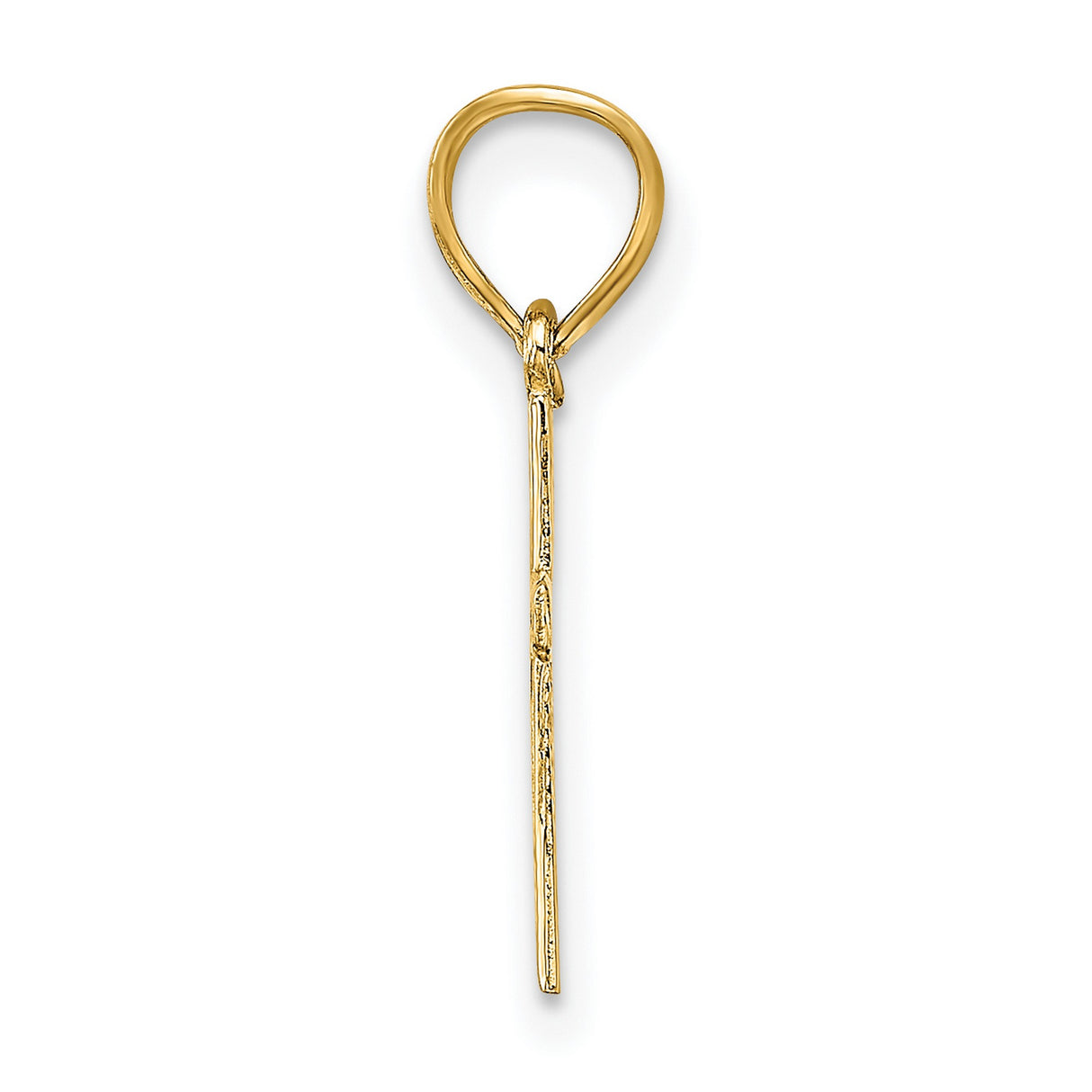 14k Yellow Gold Cross Pendant with Mirror Finish and Beveled Edges for Men and Women