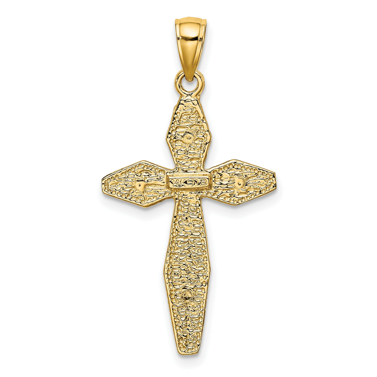 14k Yellow Gold Crucifix Cross Pendant with Raised Jesus Figure, Religious Christian Jewelry