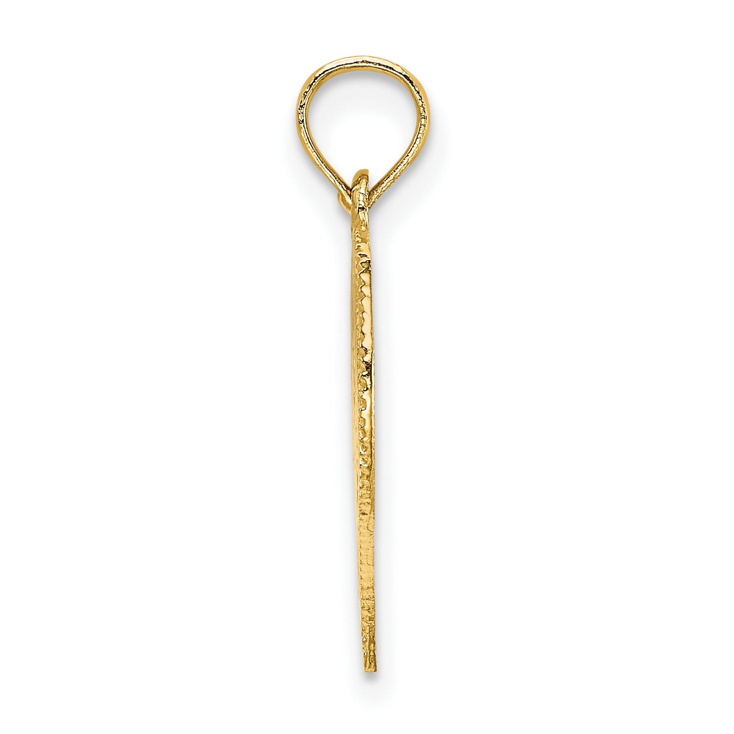 14k Yellow Gold Heart Pendant with Praying Angel, Halo and Wings, Christian Charm for Women or Teens