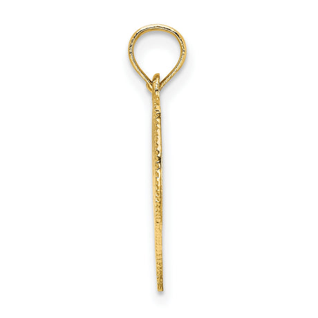 14k Yellow Gold Heart Pendant with Praying Angel, Halo and Wings, Christian Charm for Women or Teens