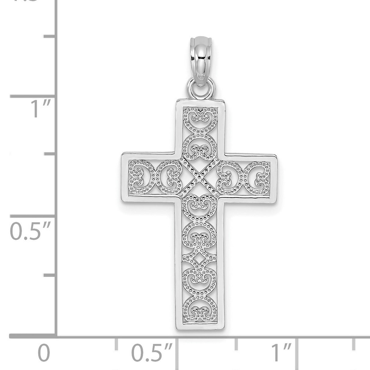 14k White Gold Cross Pendant, Minimalist Religious Jewelry for Men and Women