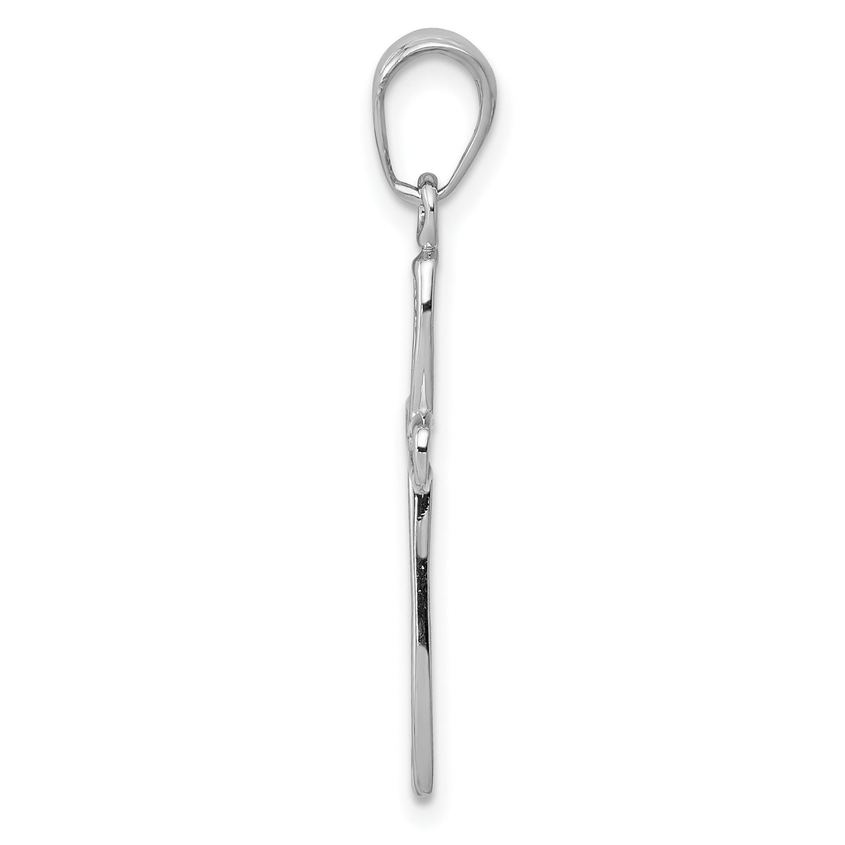 14k White Gold Cross Pendant with Ornate Filigree Design for Men and Women