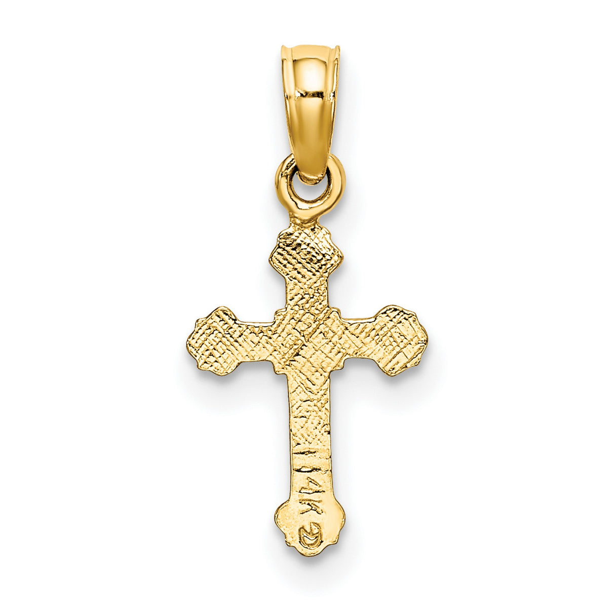 14k Yellow Gold Crucifix Cross Pendant with Jesus Figure, Latin Religious Design