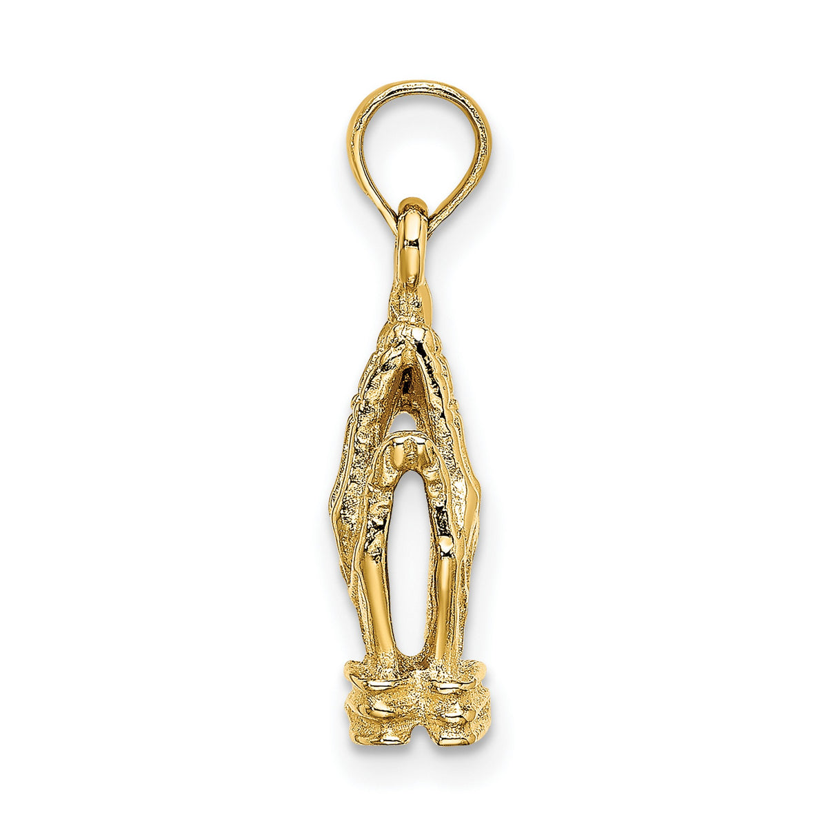 14k Yellow Gold Praying Hands Pendant, Christian Religious Charm for Men or Women