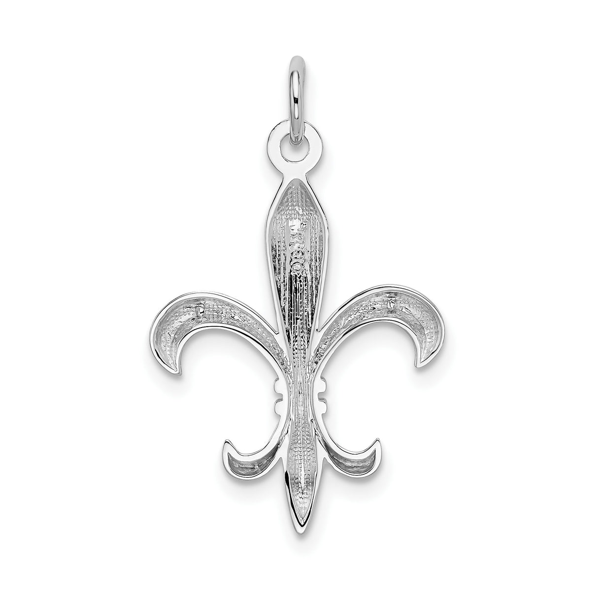 14k White Gold Fleur De Lis Pendant, Classic French Symbol of Purity and Heritage