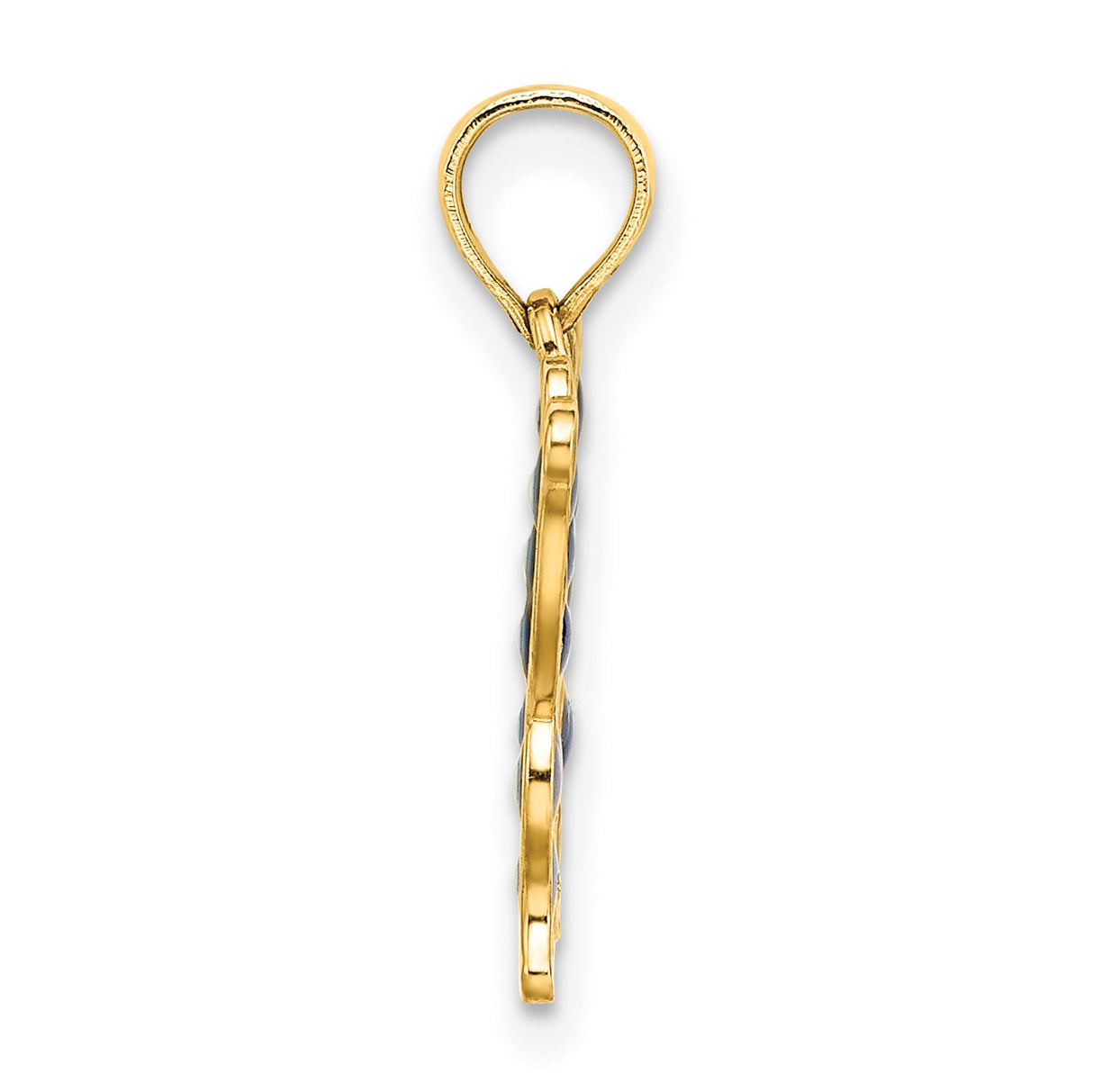 14k Yellow Gold Butterfly Pendant with Red and Blue Enamel Accents, Nature-Inspired Design for Women