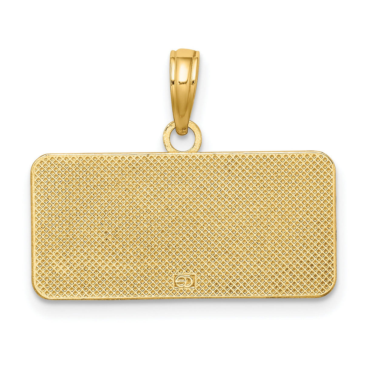 14k Yellow Gold OBX Pendant, Rectangular Outer Banks North Carolina Charm