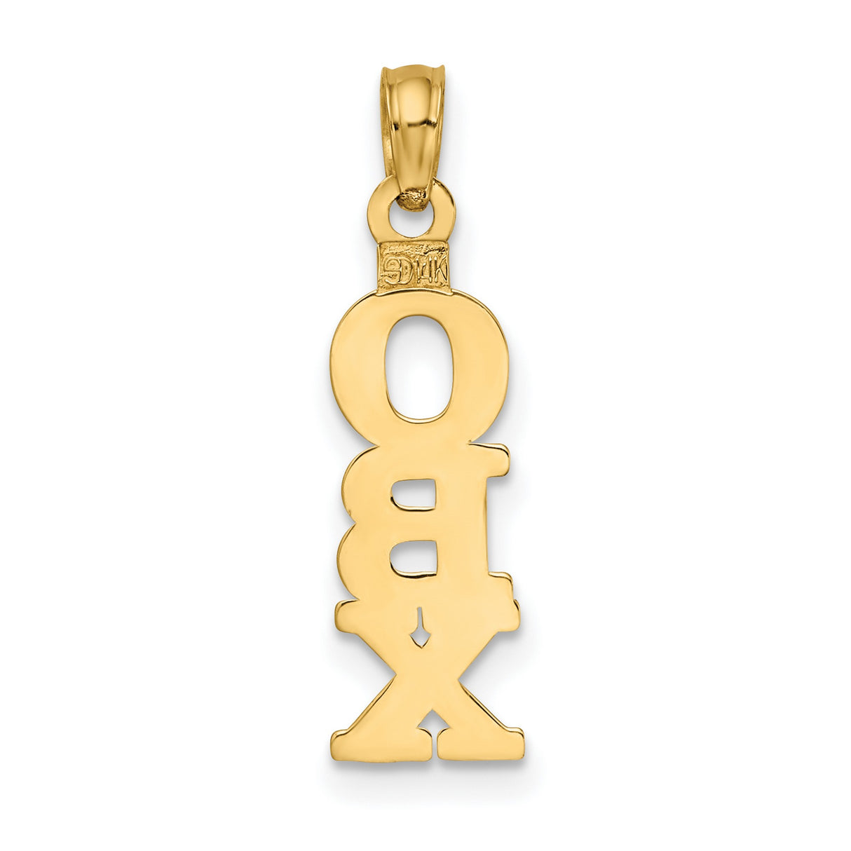 14k Yellow Gold OBX Pendant Charm, Outer Banks Unisex Coastal Travel Jewelry