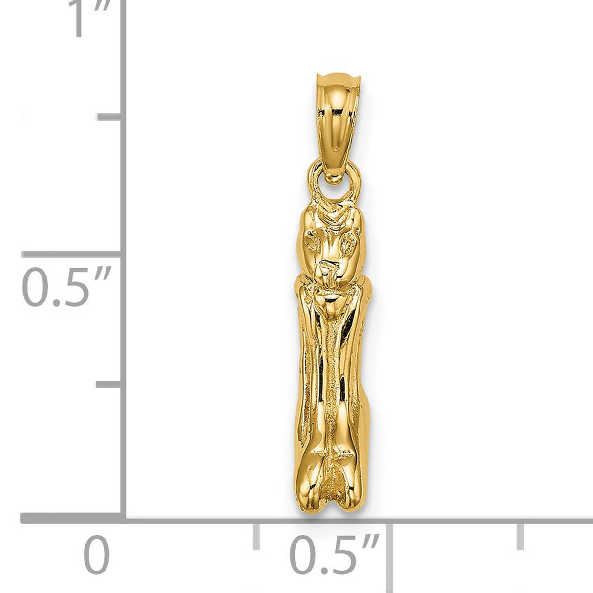 14k Yellow Gold Panther Pendant, Sleek Jungle Cat Charm, Animal Totem Jewelry for Women or Unisex