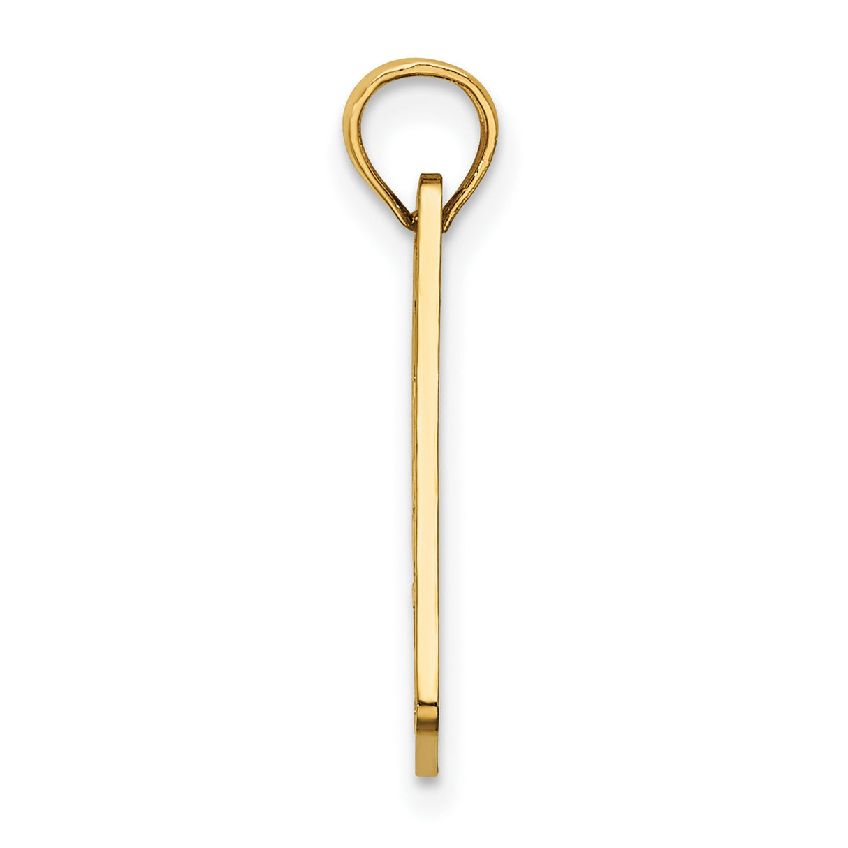 14k Yellow Gold Sea Isle Pendant, Rectangle Nameplate with Textured Background and Polished Border