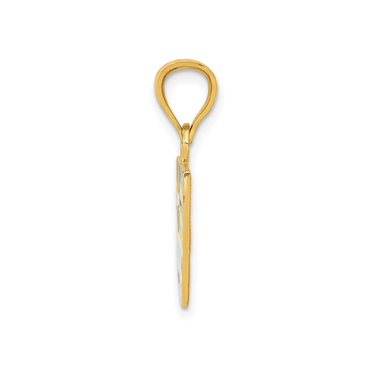 14k Yellow Gold Greek Flag Pendant with Blue and White Design, Hellenic Heritage Jewelry