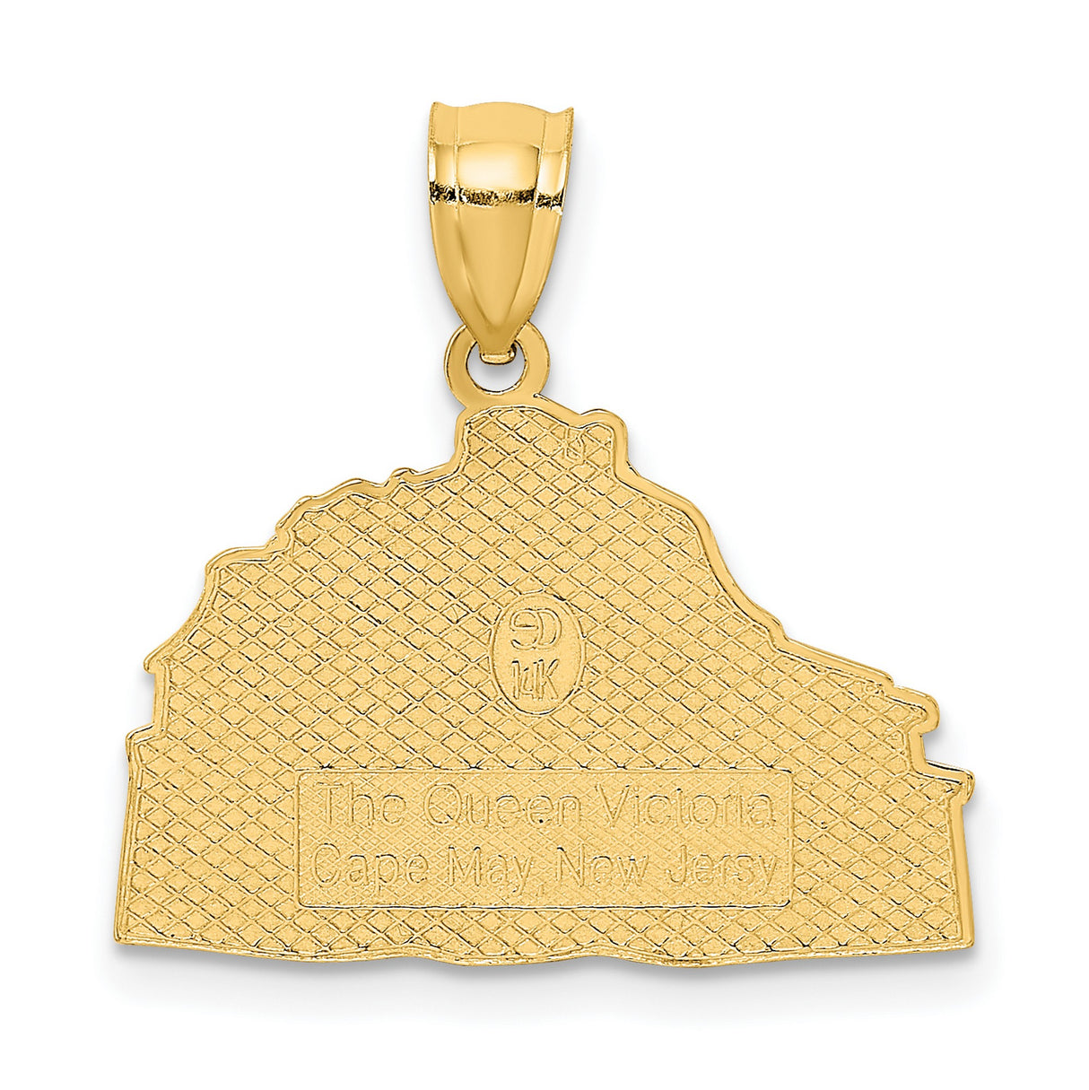 14k Yellow Gold Pendant, Victorian House Charm, Vintage Architectural Design Jewelry