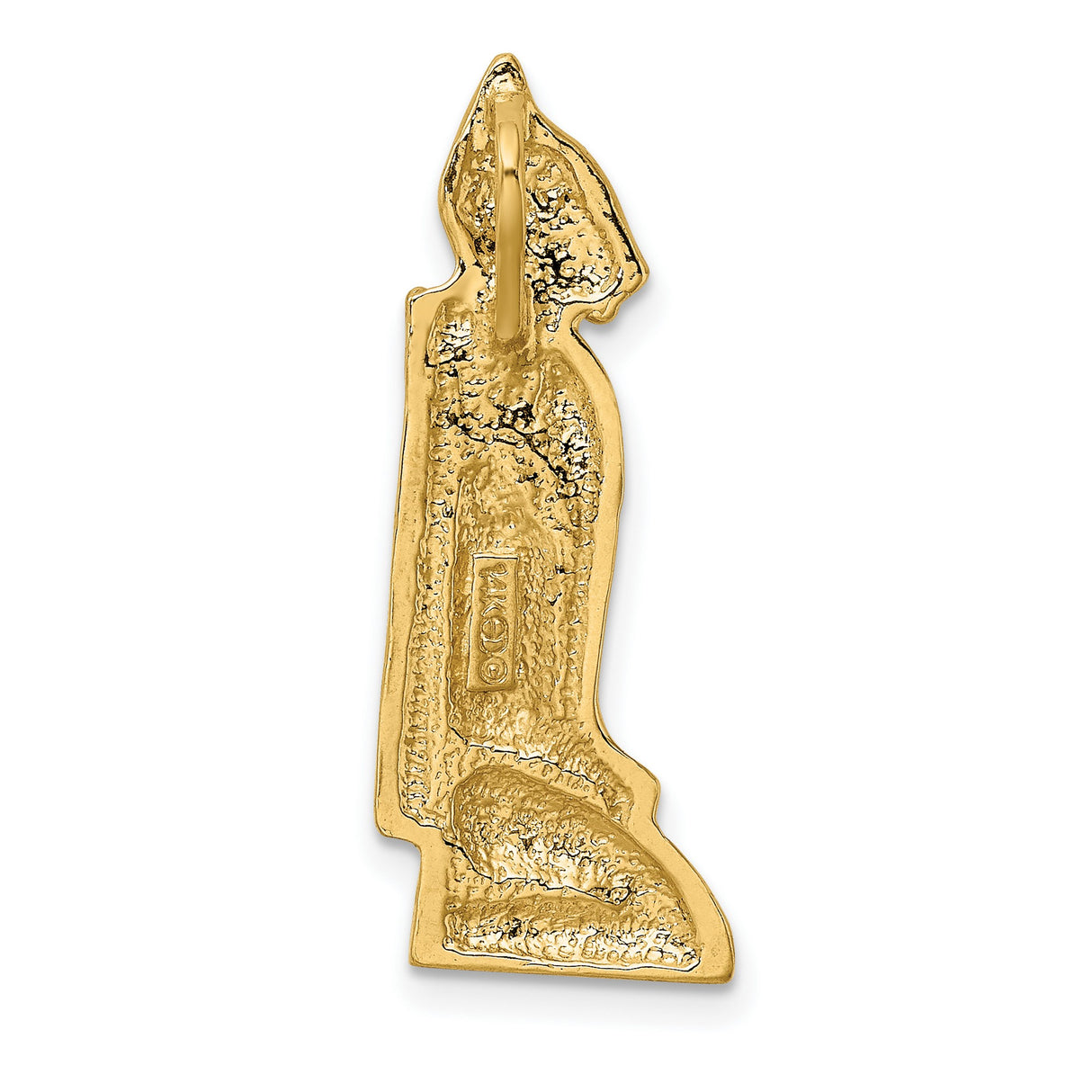 14k Yellow Gold Bastet Pendant with Polished Ancient Egyptian Cat Design