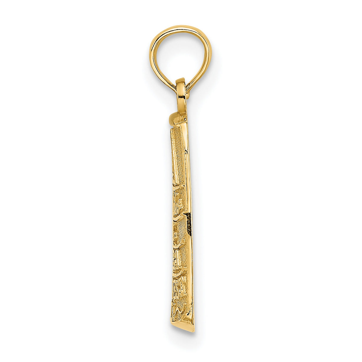 14k Yellow Gold Key West Buoy Pendant with 90 Miles to Cuba Engraving, Nautical Travel Charm