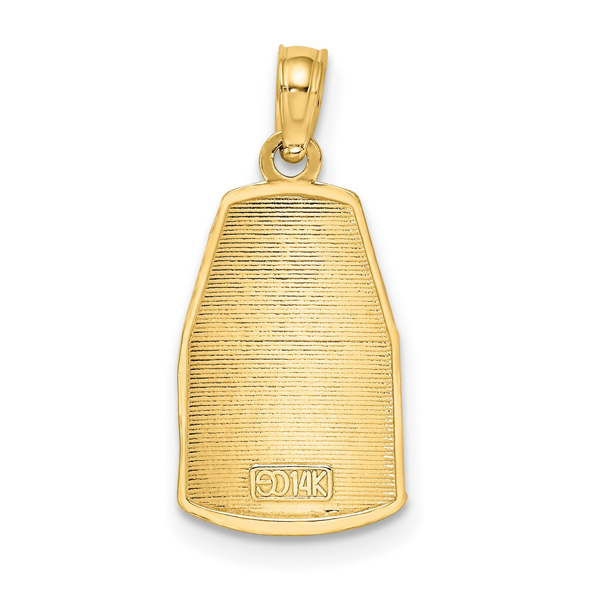 14k Yellow Gold Key West Buoy Pendant with 90 Miles to Cuba Engraving, Nautical Travel Charm