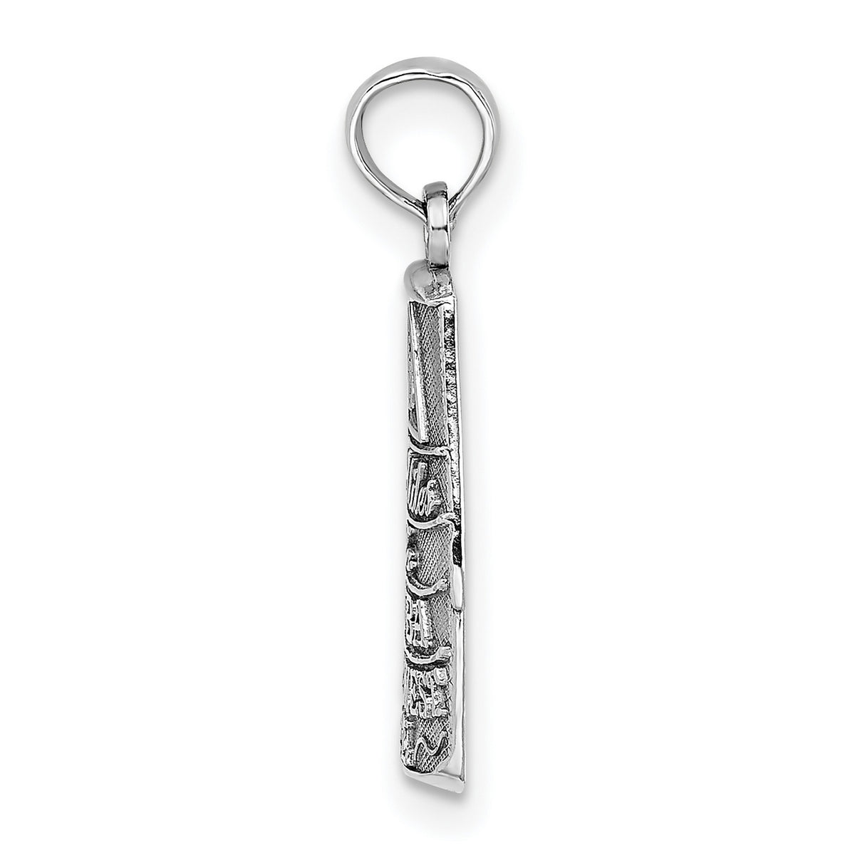 14k White Gold Key West Pendant Charm, Southernmost Point 90 Miles to Cuba Design