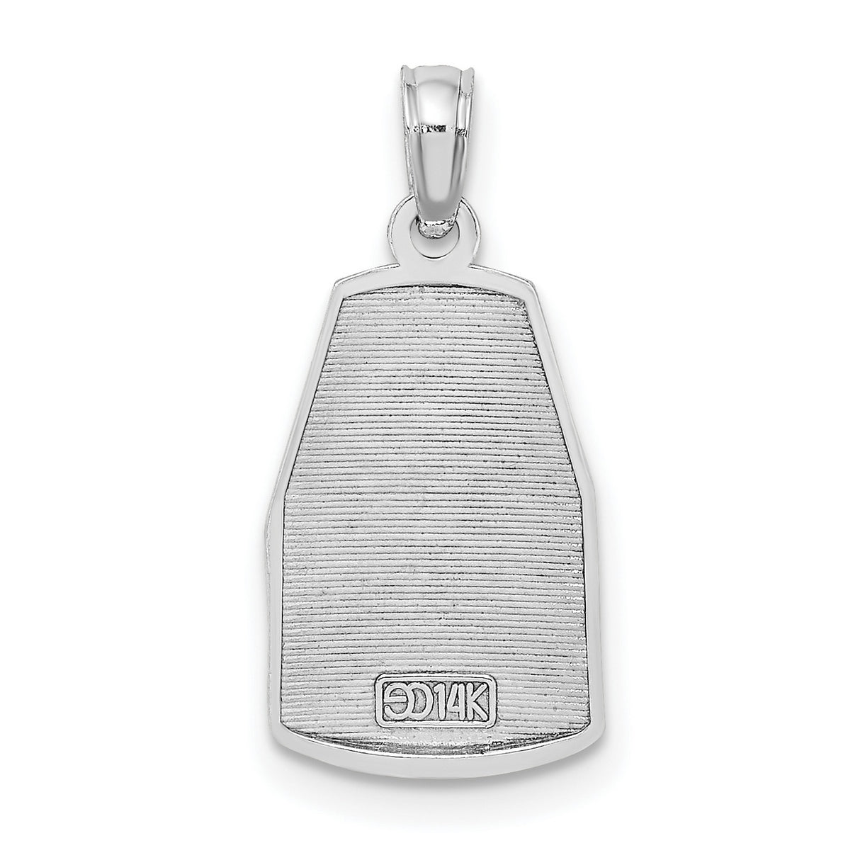 14k White Gold Key West Pendant Charm, Southernmost Point 90 Miles to Cuba Design
