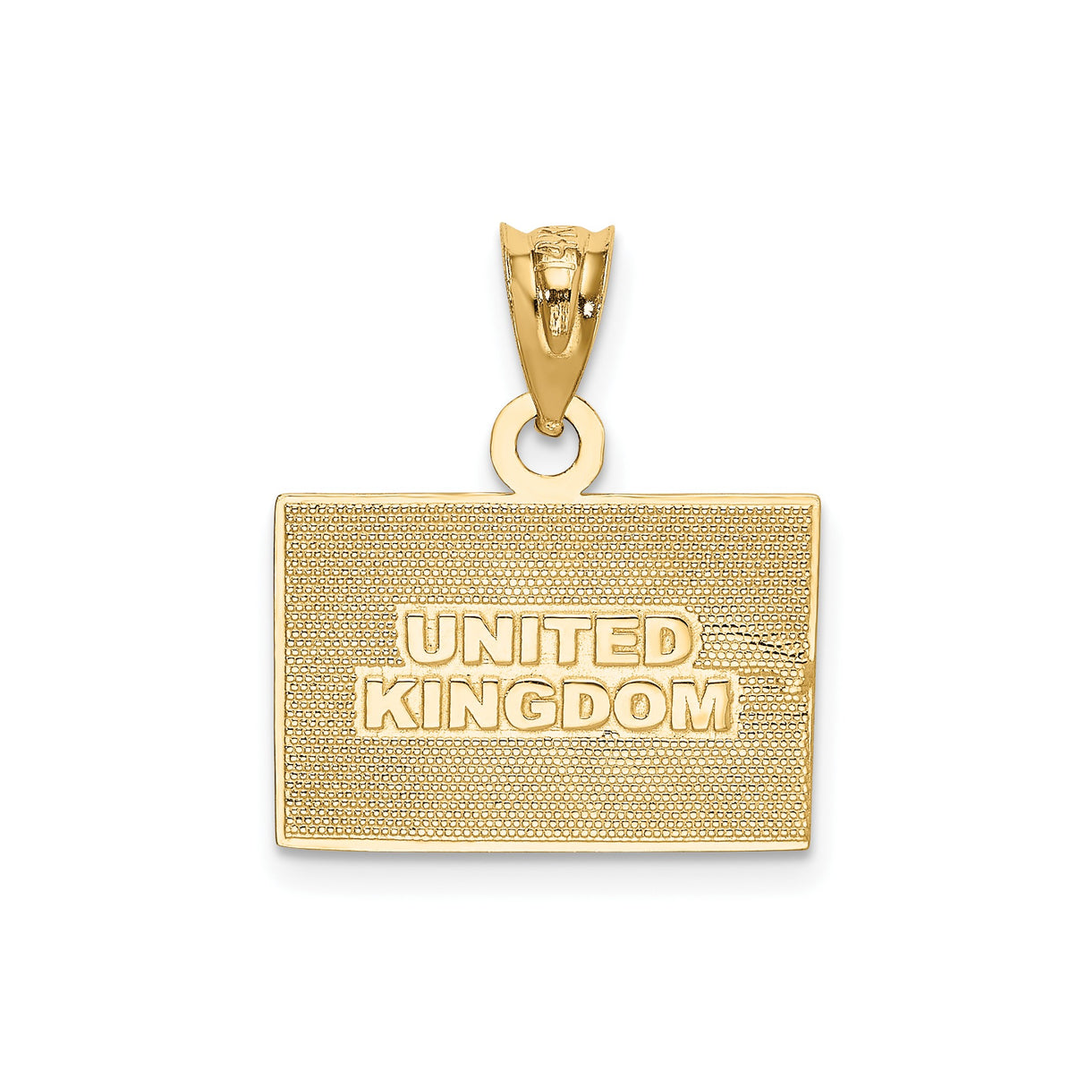 14k Yellow and Rhodium Gold Union Jack Flag Pendant, Red White Blue Enamel, British Pride Charm