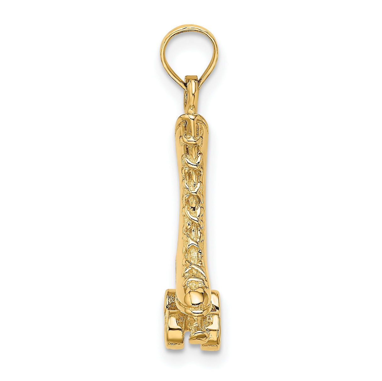 14k Yellow Gold Roller Skate Pendant with Lace Detail, 3D Retro Skater Style Charm