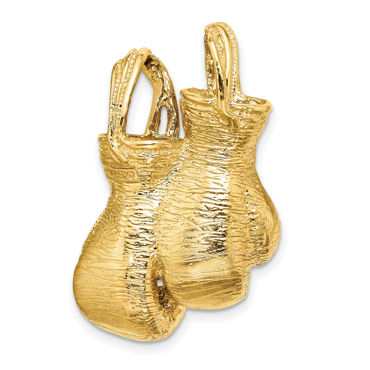 14k Yellow Gold Boxing Gloves Pendant, Athletic Charm for Men and Unisex Fighters