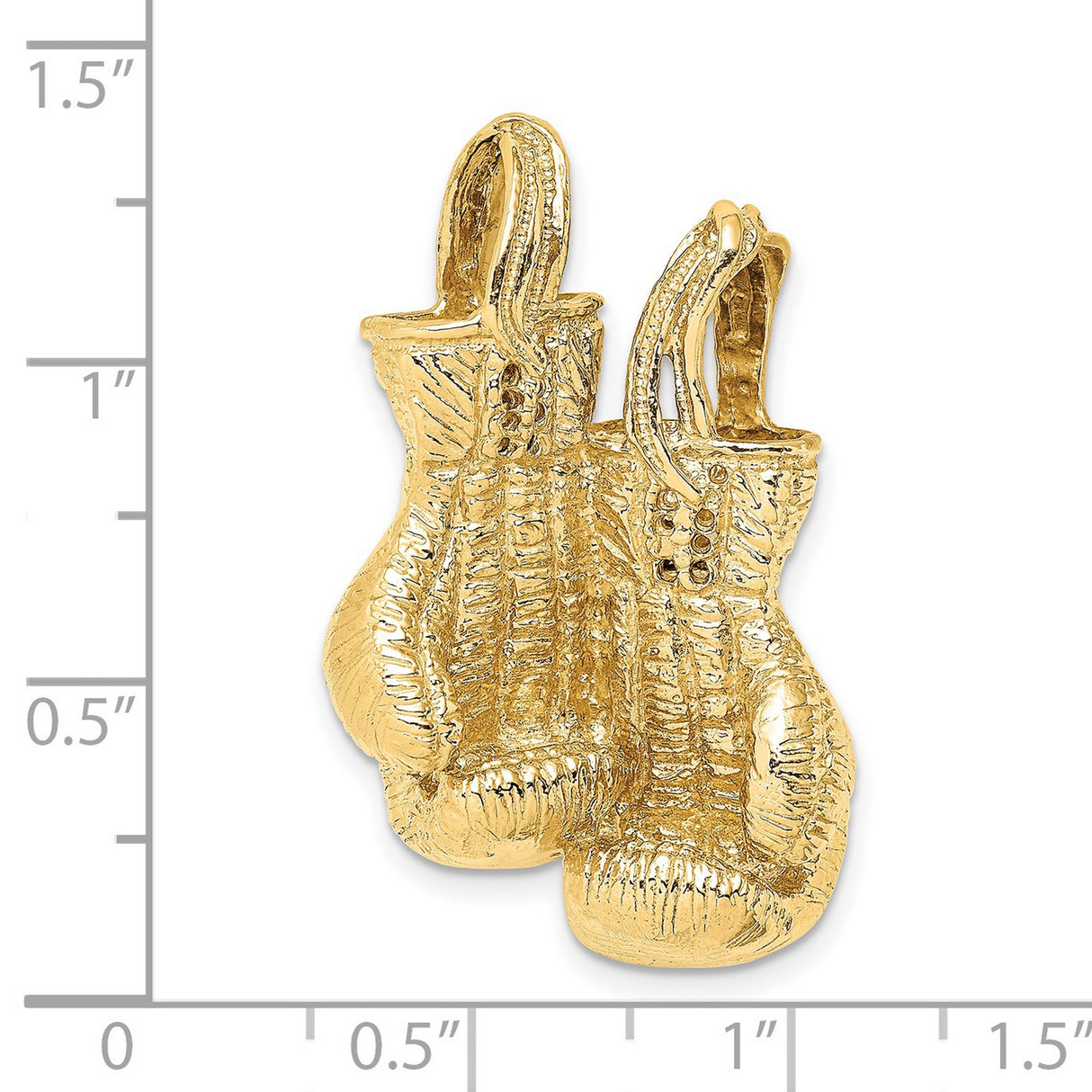 14k Yellow Gold Boxing Gloves Pendant, Athletic Charm for Men and Unisex Fighters