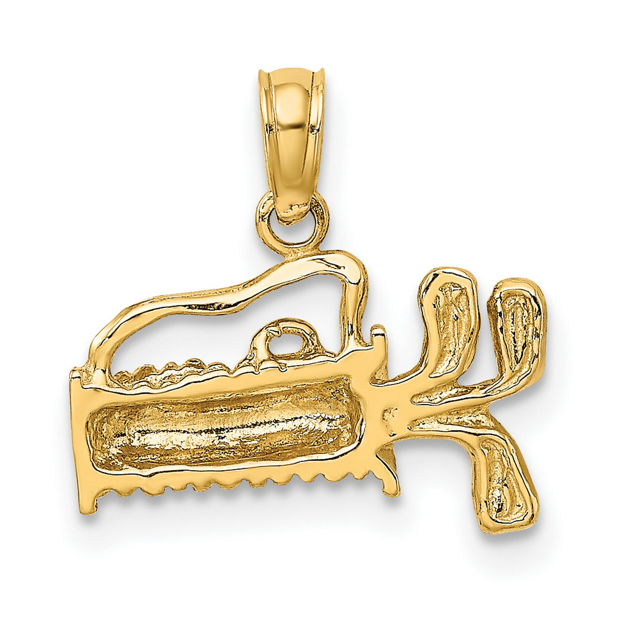 14k Yellow Gold Menorah Pendant, Seven Branch Candelabrum Jewish Symbol Charm