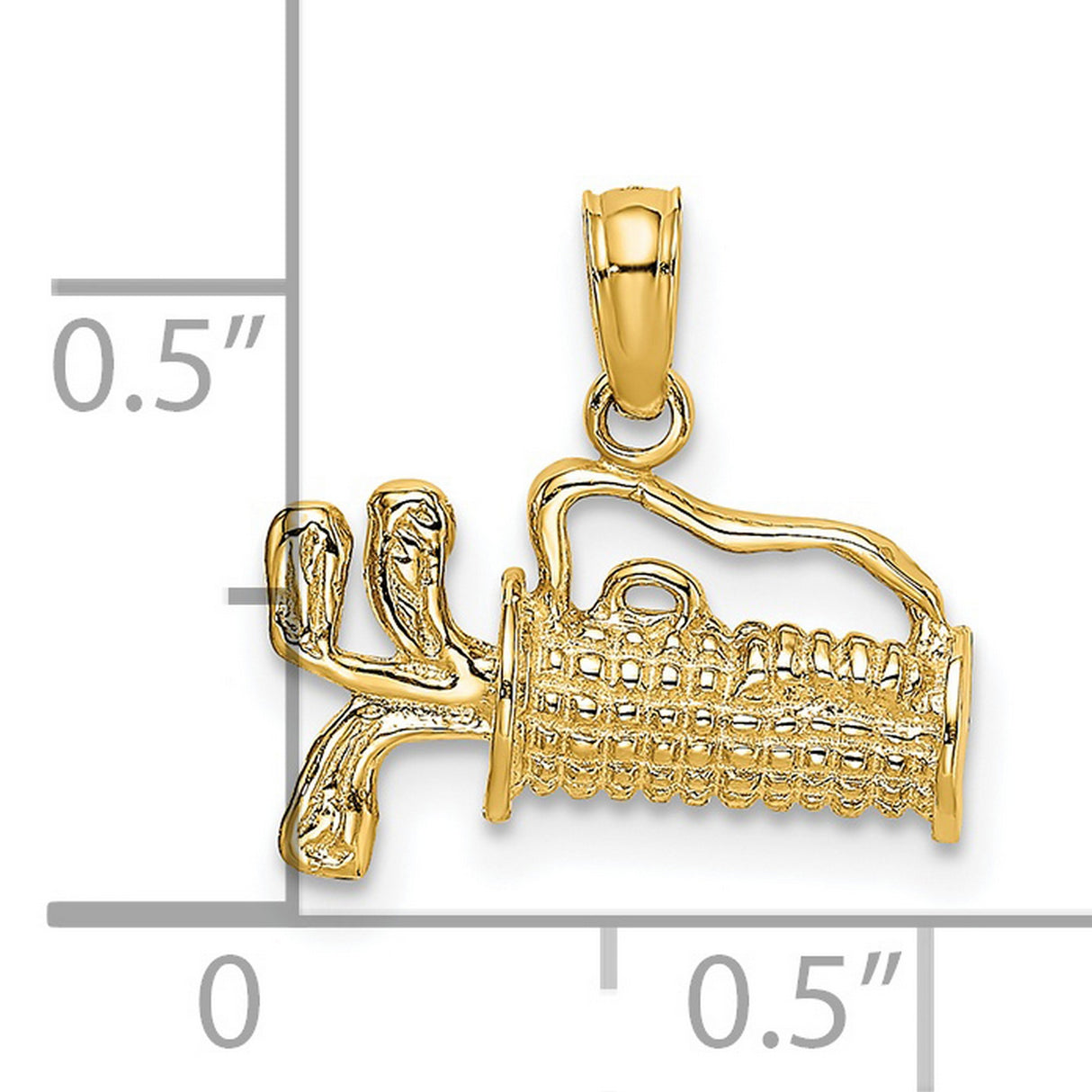 14k Yellow Gold Menorah Pendant, Seven Branch Candelabrum Jewish Symbol Charm