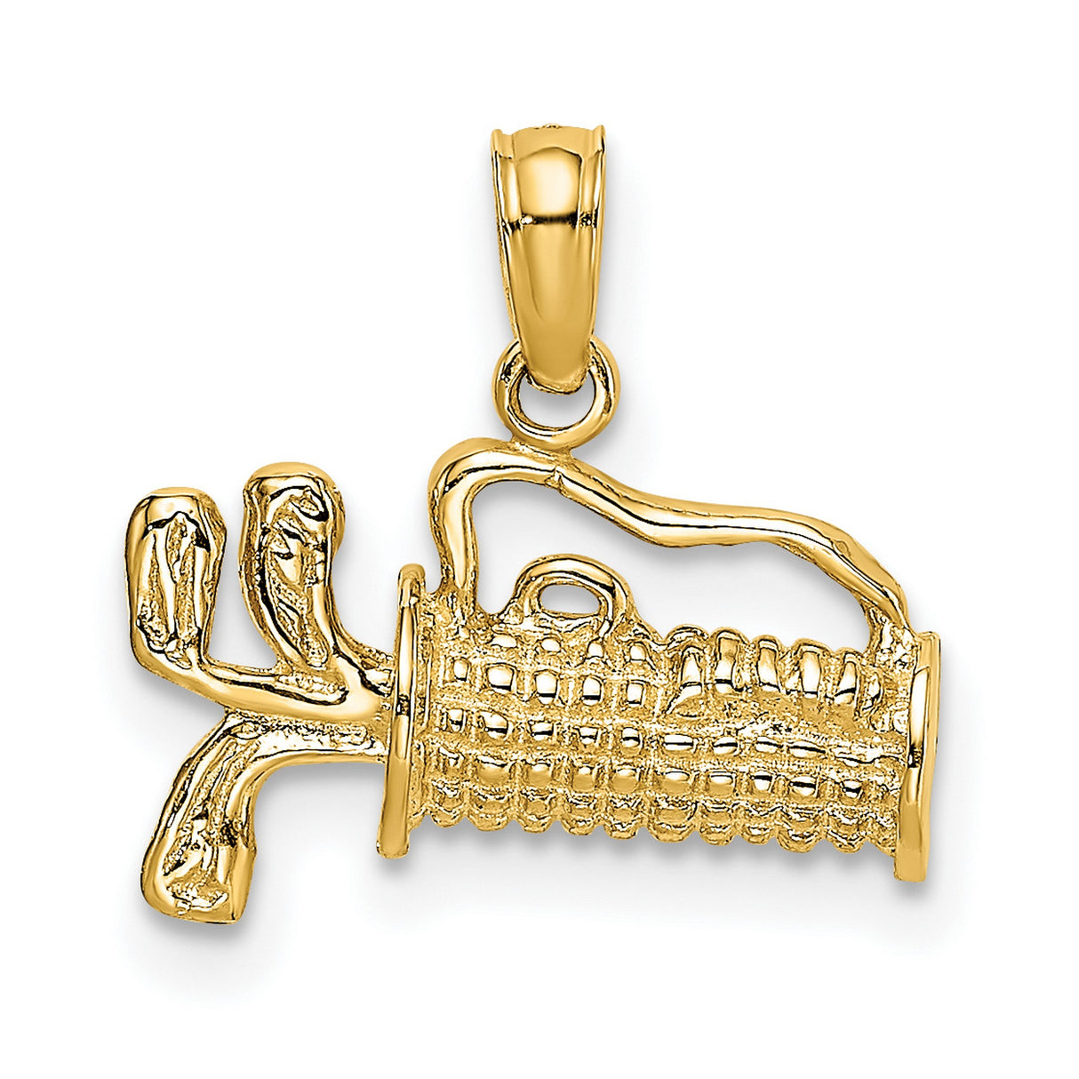 14k Yellow Gold Menorah Pendant, Seven Branch Candelabrum Jewish Symbol Charm