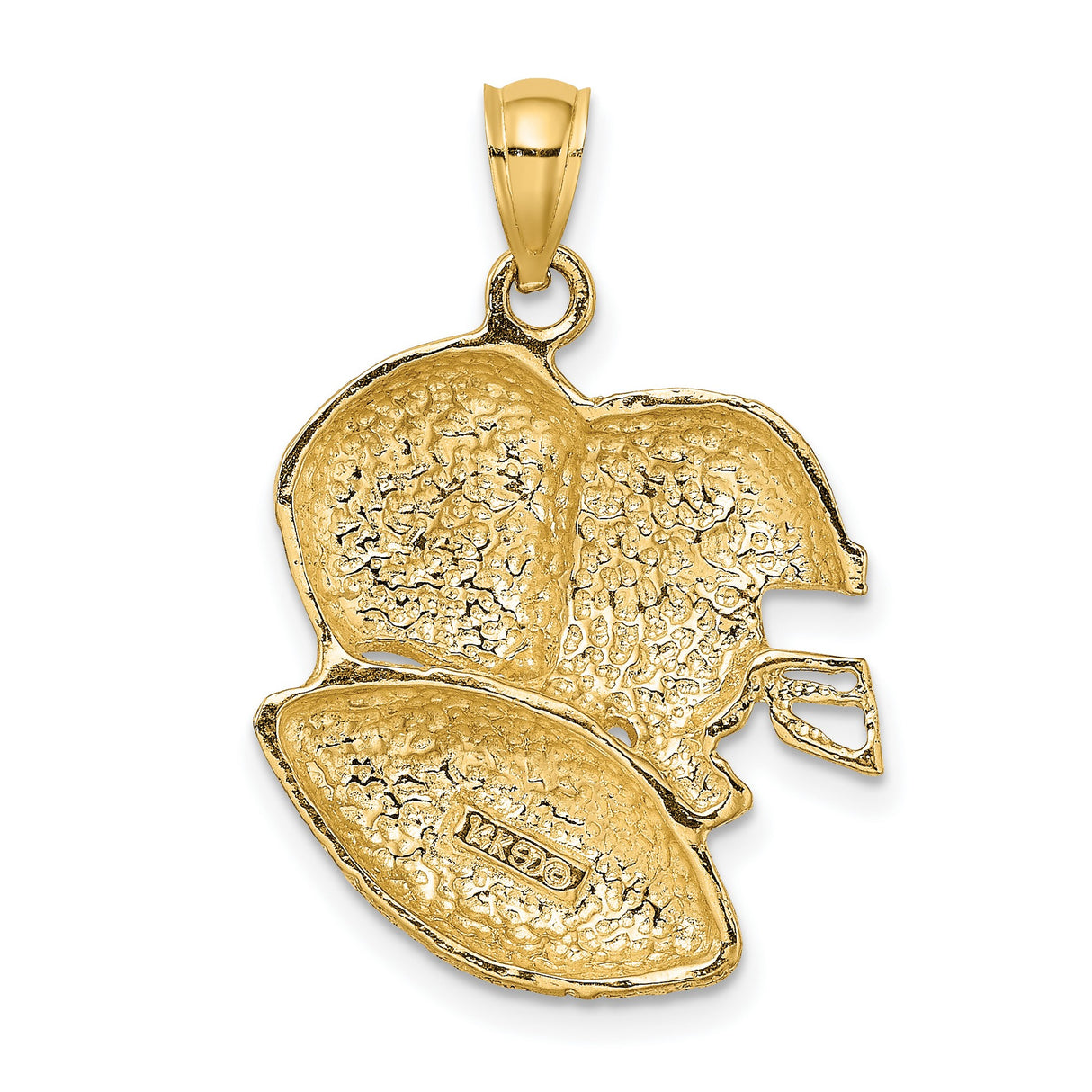 14k Yellow Gold Football Helmet Pendant with Ball Design, Sports Charm for Men