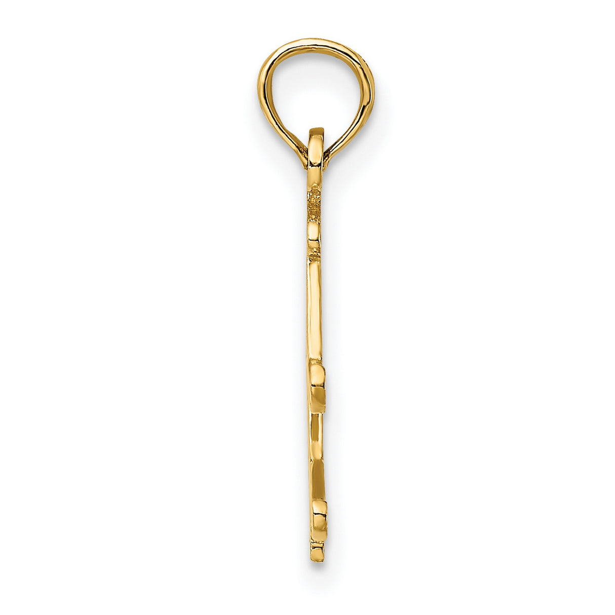 14k Yellow Gold Skiing Pendant with Detailed Skis, Poles, and Boots Design