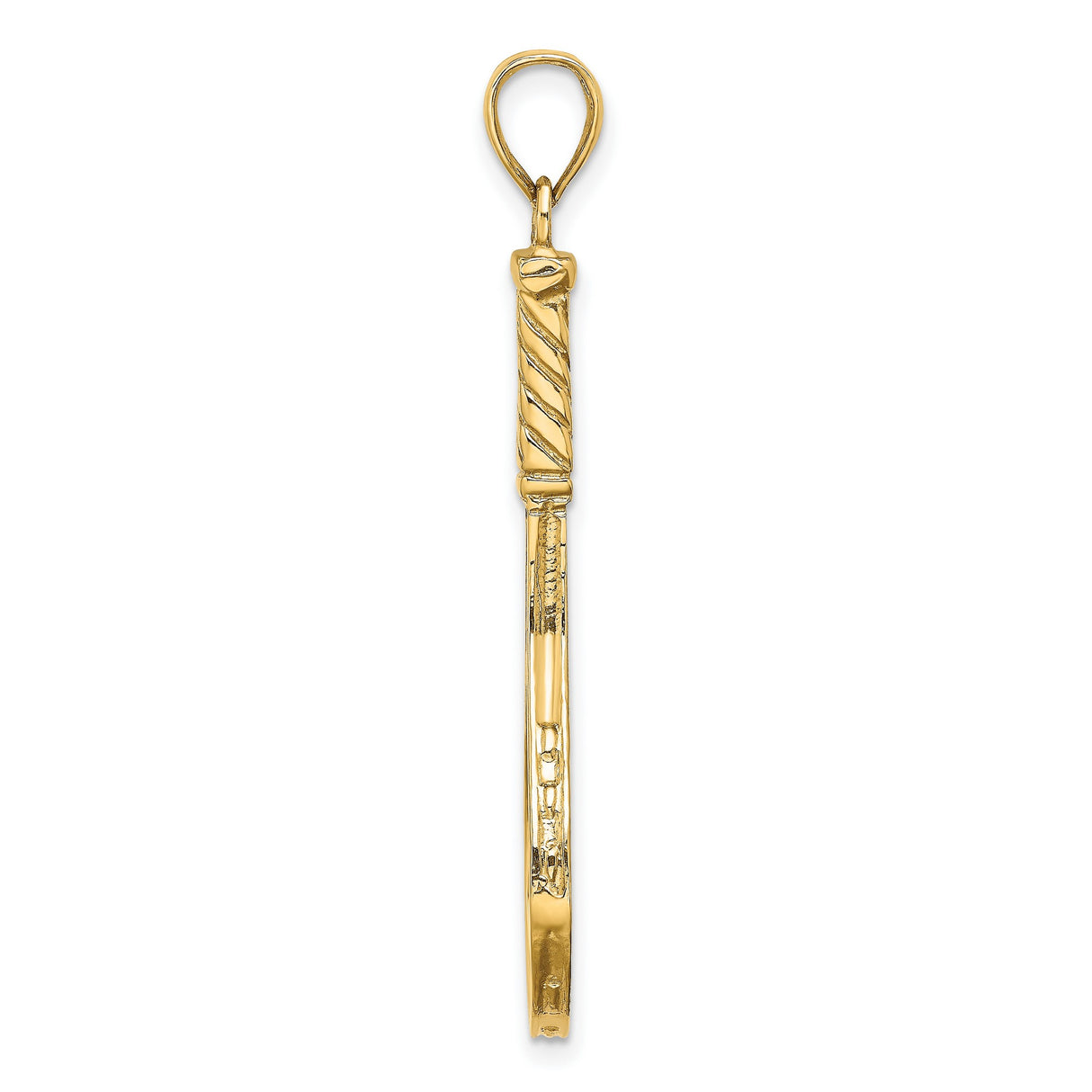 14k Yellow Gold Tennis Racket Pendant with Mesh and Handle Detail, Unisex Sports Charm