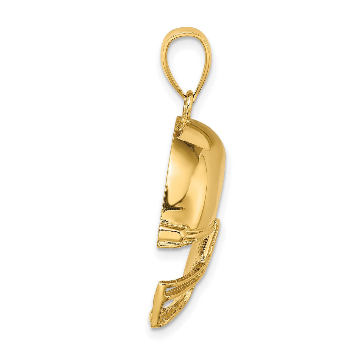 14k Yellow Gold Football Helmet Pendant, Real Gold Sports Charm with Chin Strap Detail