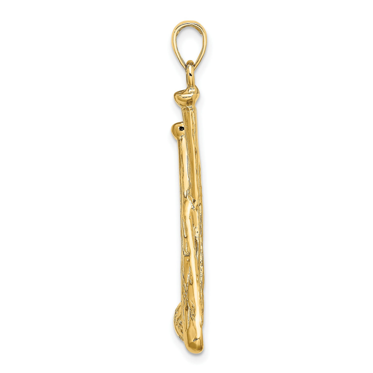14k Yellow Gold Baseball Pendant with Crossed Bats and Ball Sports Charm