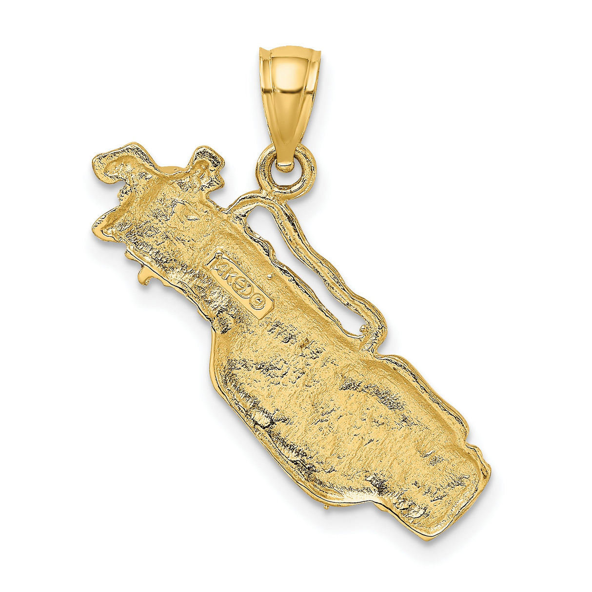 14k Yellow Gold Golf Bag Pendant with Clubs, Sports Charm for Golfers or Unisex Wear