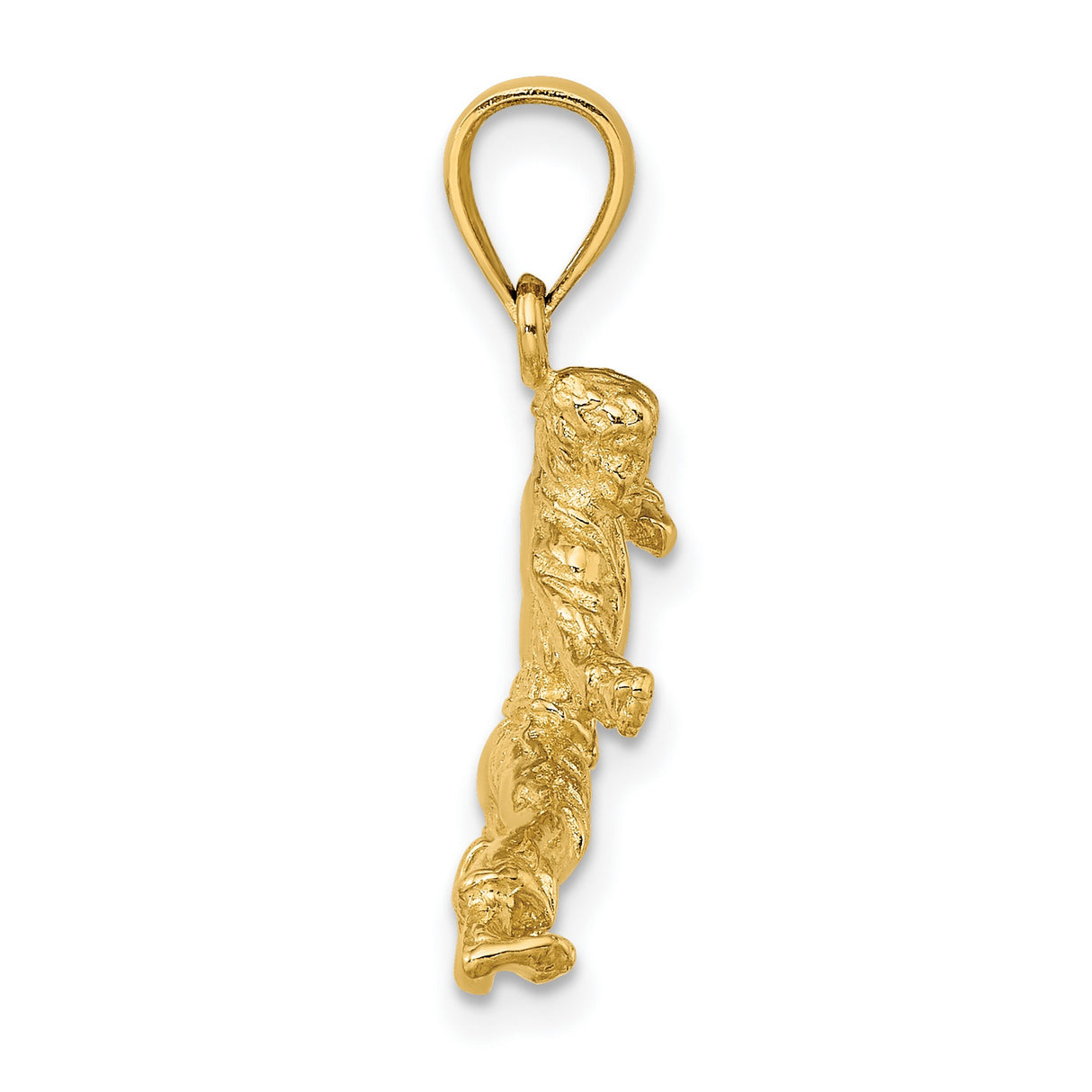 14k Yellow Gold Martial Artist Pendant, High Kick Karate Taekwondo Charm for Men or Unisex