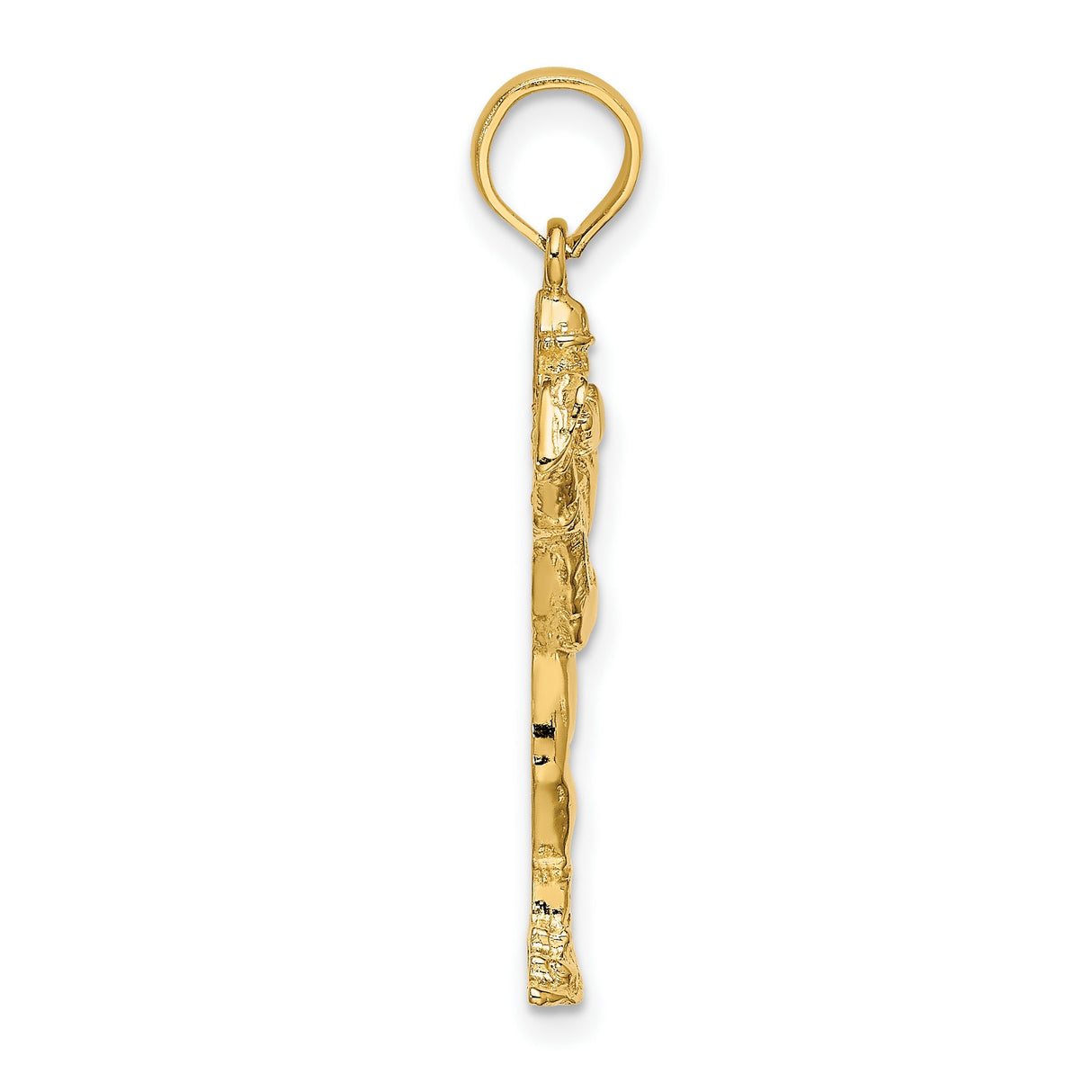 14k Yellow Gold Marching Band Pendant with High-Step Dancer Figure Charm